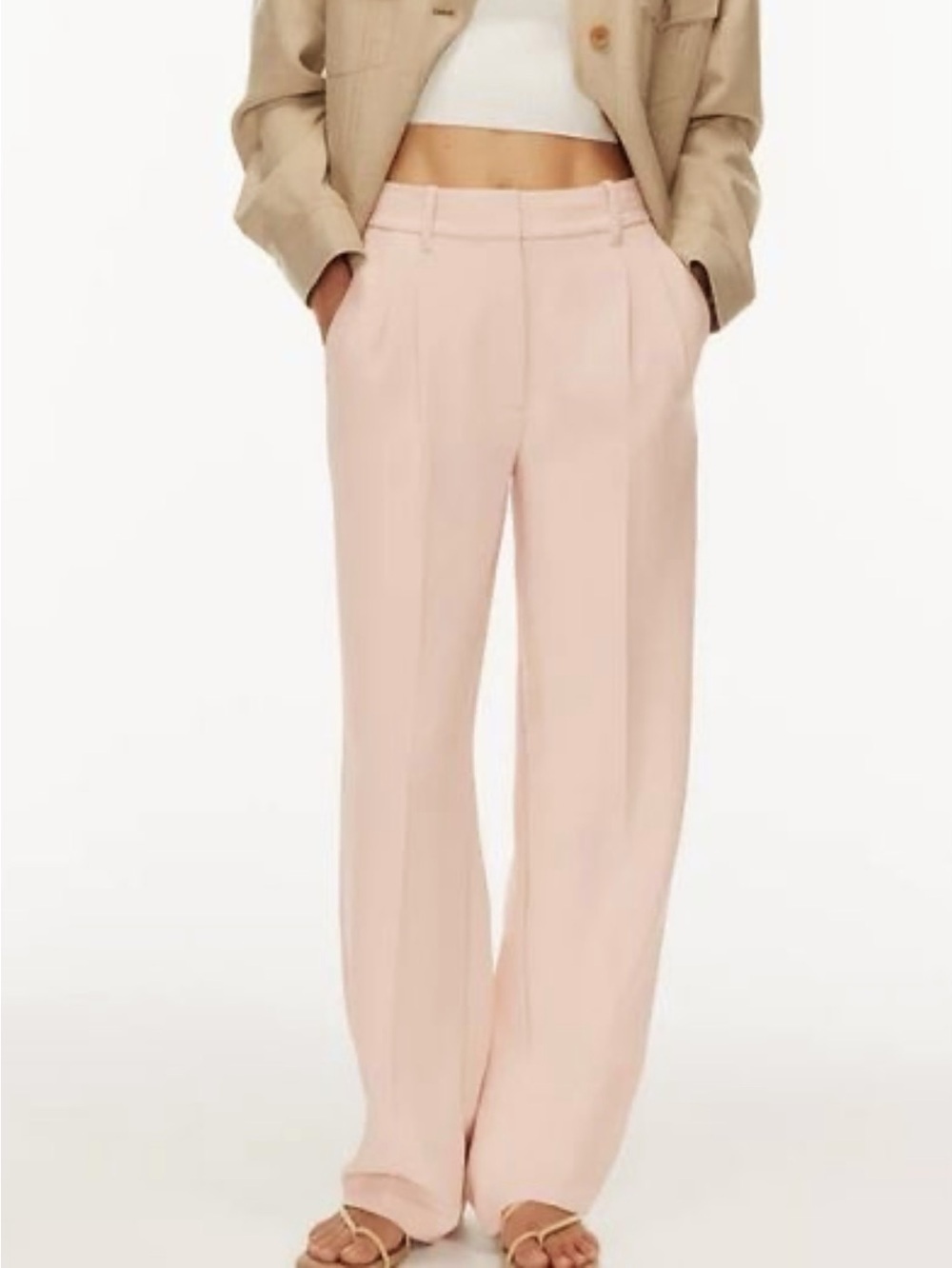 Wilfred The Effortless Trousers Crepette Blush Coral Size 16 Pants Aritzia EUC